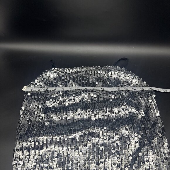 H&M Women’s All Over Sequin Mini Spaghetti Strap Tie Back Lined Dress Sz XL NEW - Picture 8 of 13